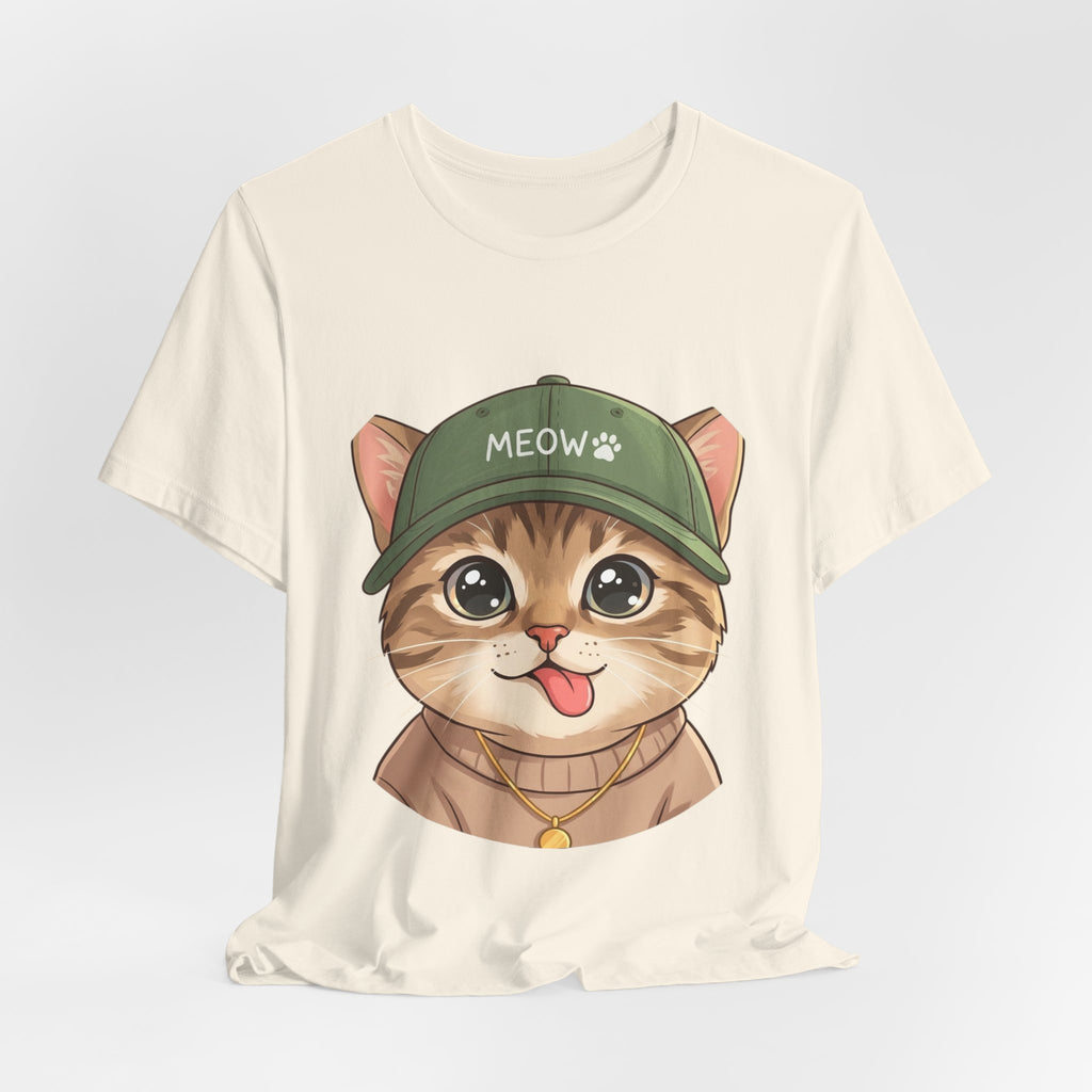Cute Kitten Tee — 'MEOW' Cat Graphic T-Shirt