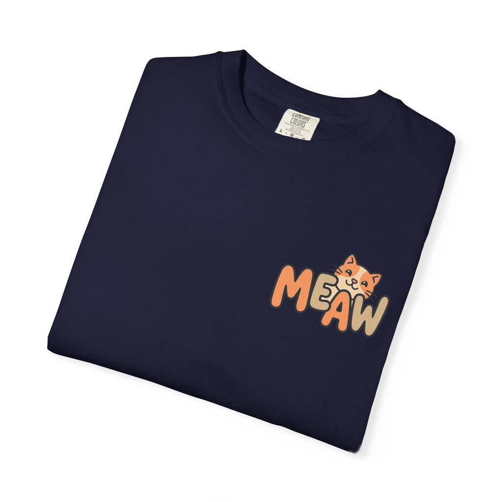 Cat Meaw T-Shirt — Cute Orange Kitten Heart Back Graphic