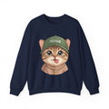 Cute Kitten Crewneck Sweatshirt — 'MEOW' Cat Graphic Pullover